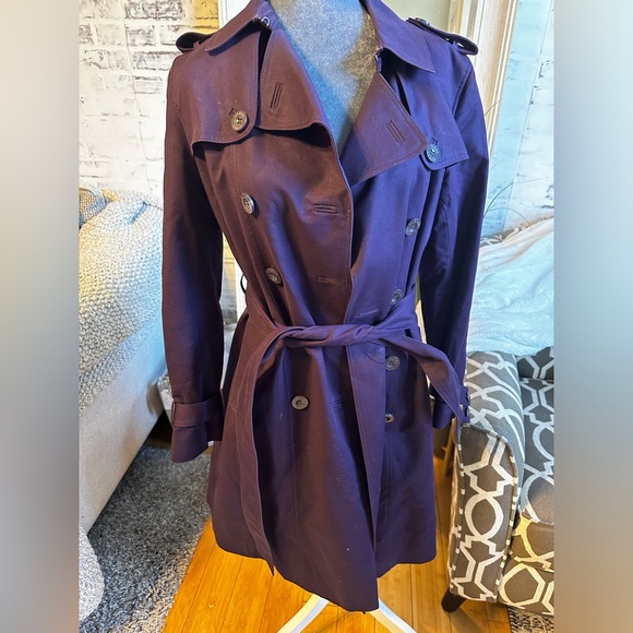 Hobbs London Saskia Purple Trench Coat Size US 6. Pre-owned. - Picture 1 of 14